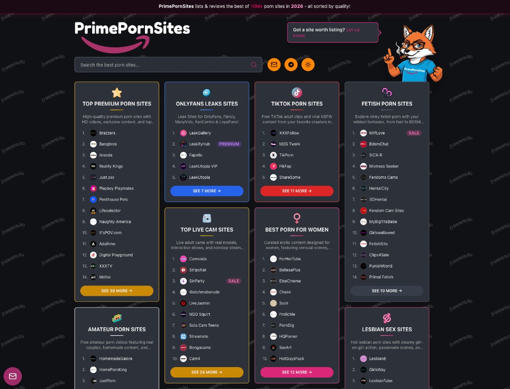PrimePornSites homepage preview
